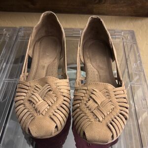 Tan Women's Woven Flats